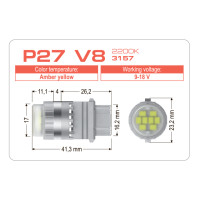 LED лампа AMS VISION P27 V8 3157 2200K